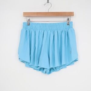 Luogongzi Athletic Shorts Womens XL Blue Elastic Waist Running, Tennis, Golf